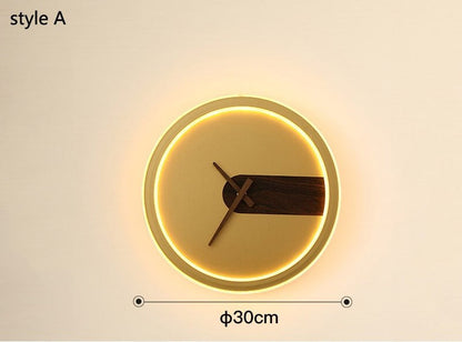 Horloge Murale Bois et Metal à Led
