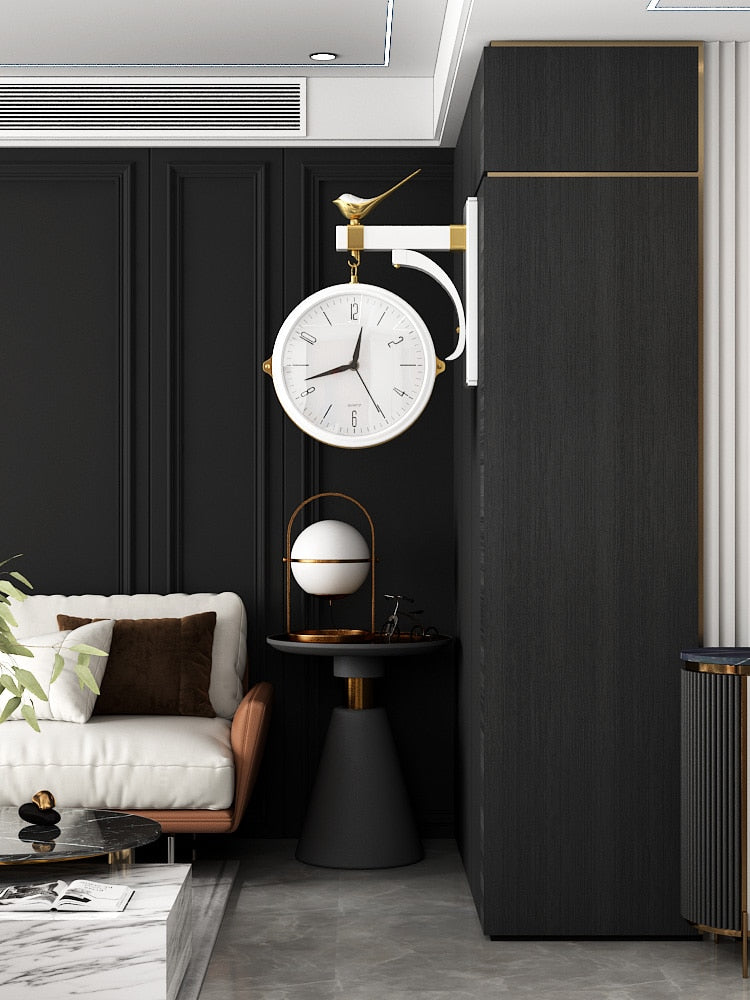 Horloge Double Face Noire