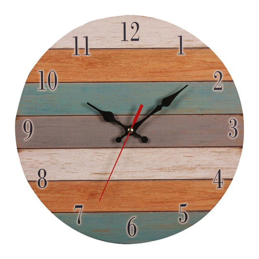 Horloge Bois Vintage Coloré