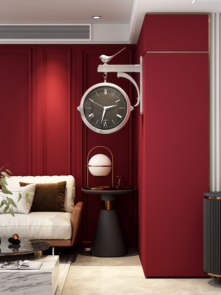 Horloge Double Face Noire