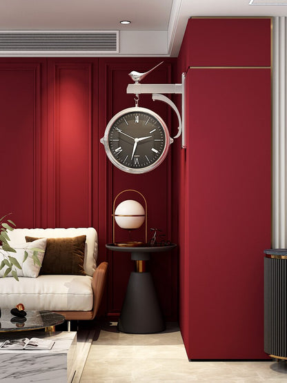 Horloge Double Face Noire