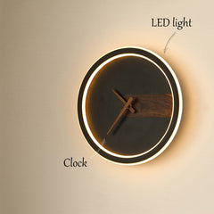 Horloge Murale Bois et Metal à Led