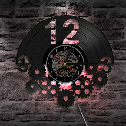 Horloge Murale avec Engrenage Vinyle