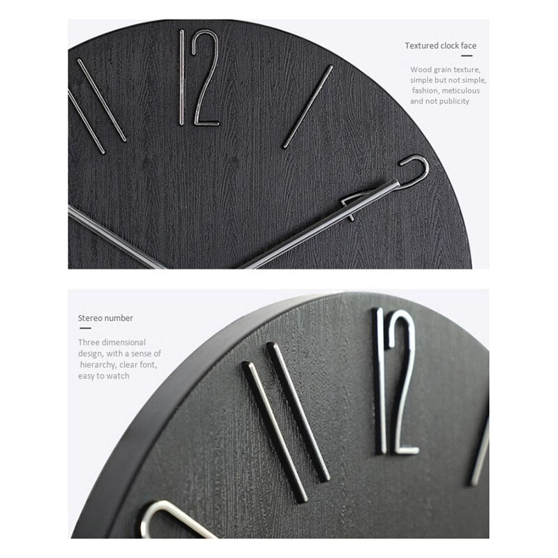 Horloge Murale Simple Noire