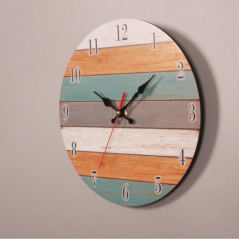 Horloge Bois Vintage Coloré