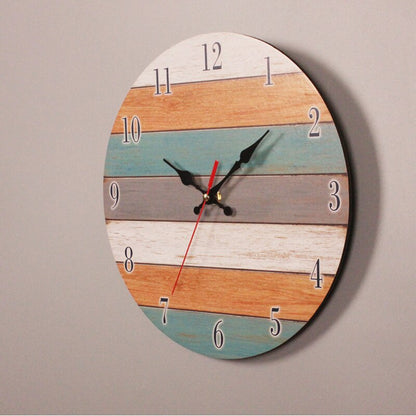 Horloge Bois Vintage Coloré