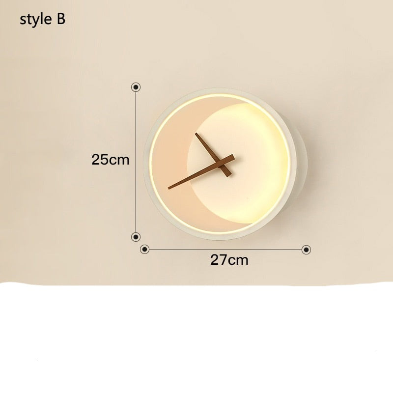Horloge Murale Bois et Metal à Led