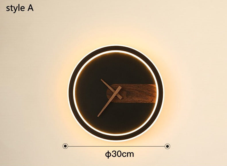 Horloge Murale Bois et Metal à Led
