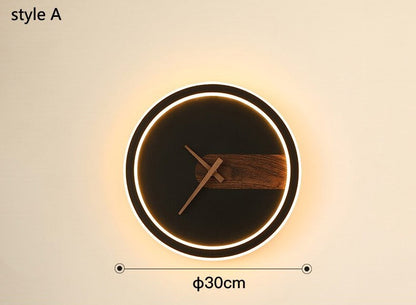 Horloge Murale Bois et Metal à Led