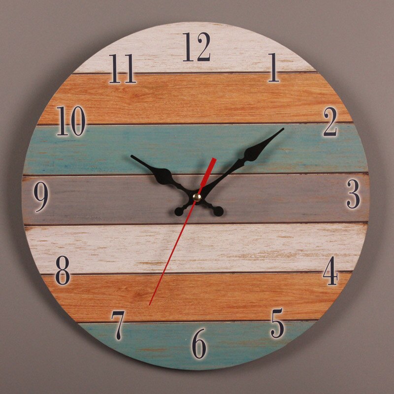 Horloge Bois Vintage Coloré