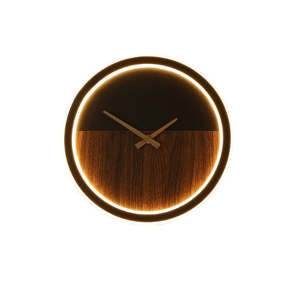 Horloge Murale Bois et Metal à Led