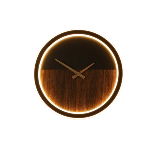 Horloge Murale Bois et Metal à Led