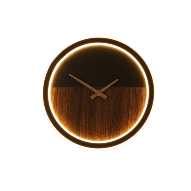 Horloge Murale Bois et Metal à Led