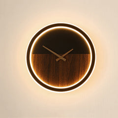 Horloge Murale Bois et Metal à Led