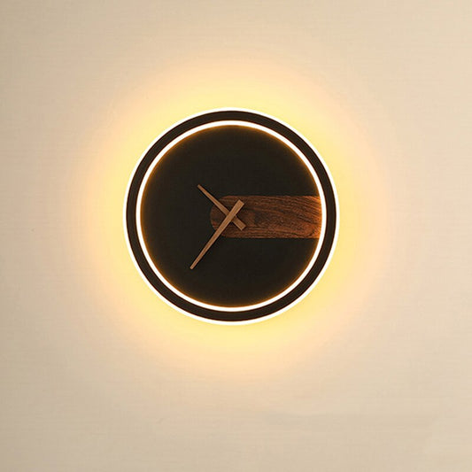 Horloge Murale Bois et Metal à Led