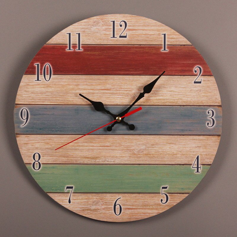 Horloge Bois Vintage Coloré