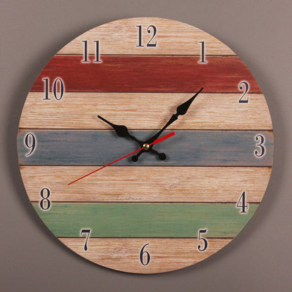 Horloge Bois Vintage Coloré