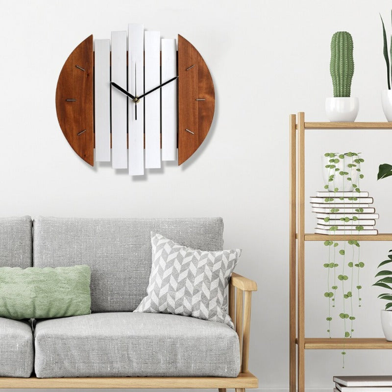 Horloge Blanc et Bois