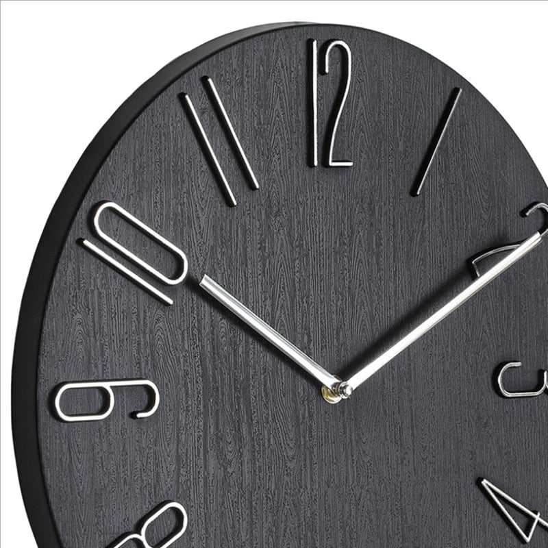 Horloge Murale Simple Noire