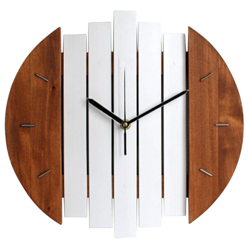 Horloge Blanc et Bois