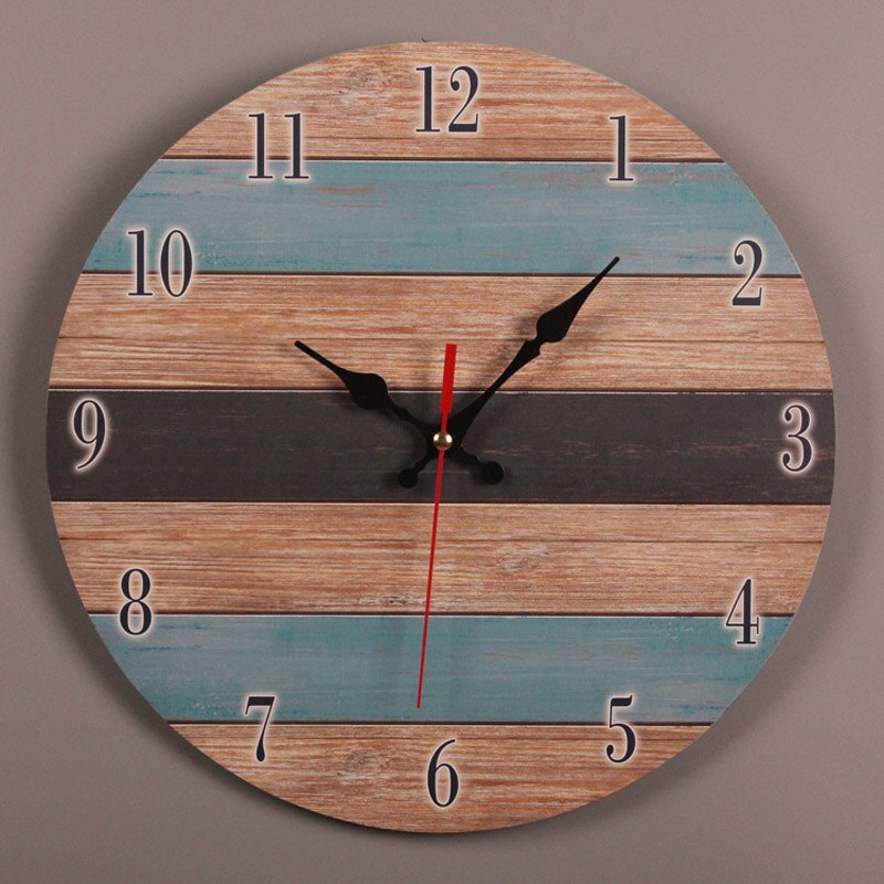 Horloge Bois Vintage Coloré