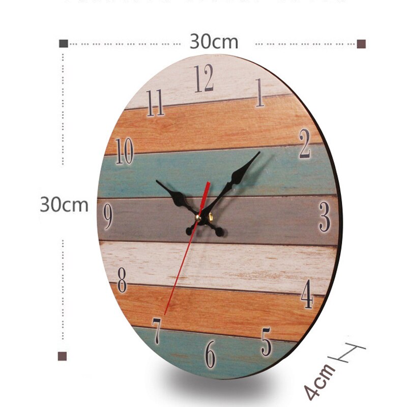 Horloge Bois Vintage Coloré