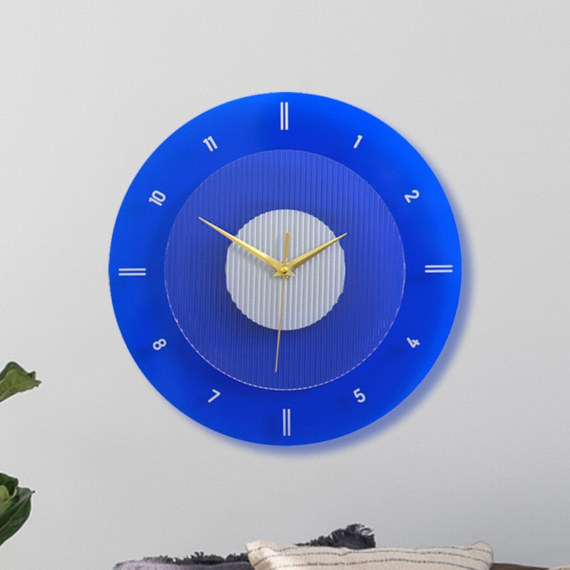 Horloge Murale Bleu Design