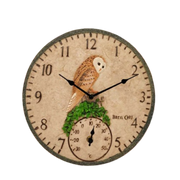 Horloge Murale Hibou avec Thermomètre