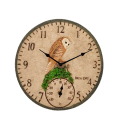 Horloge Murale Hibou avec Thermomètre