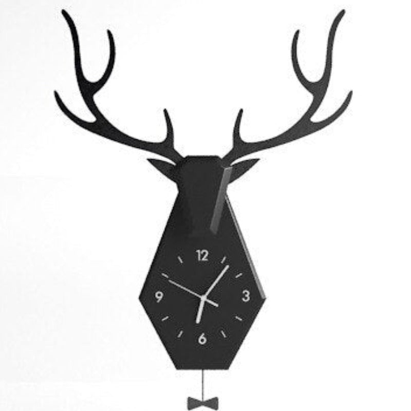 Horloge Tête de Cerf à Pendule 67 x 55 cm