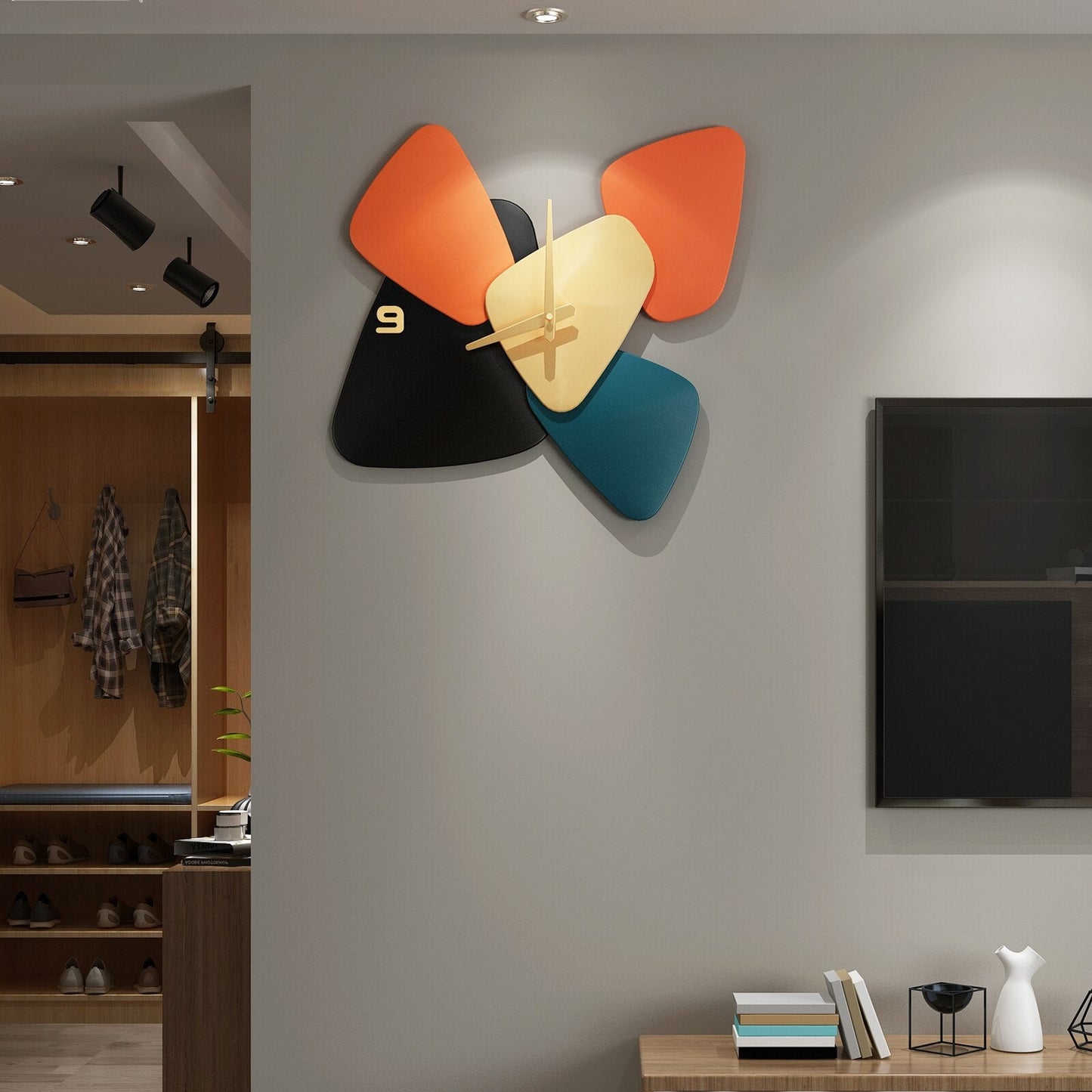 Horloge Design En Métal Coloré