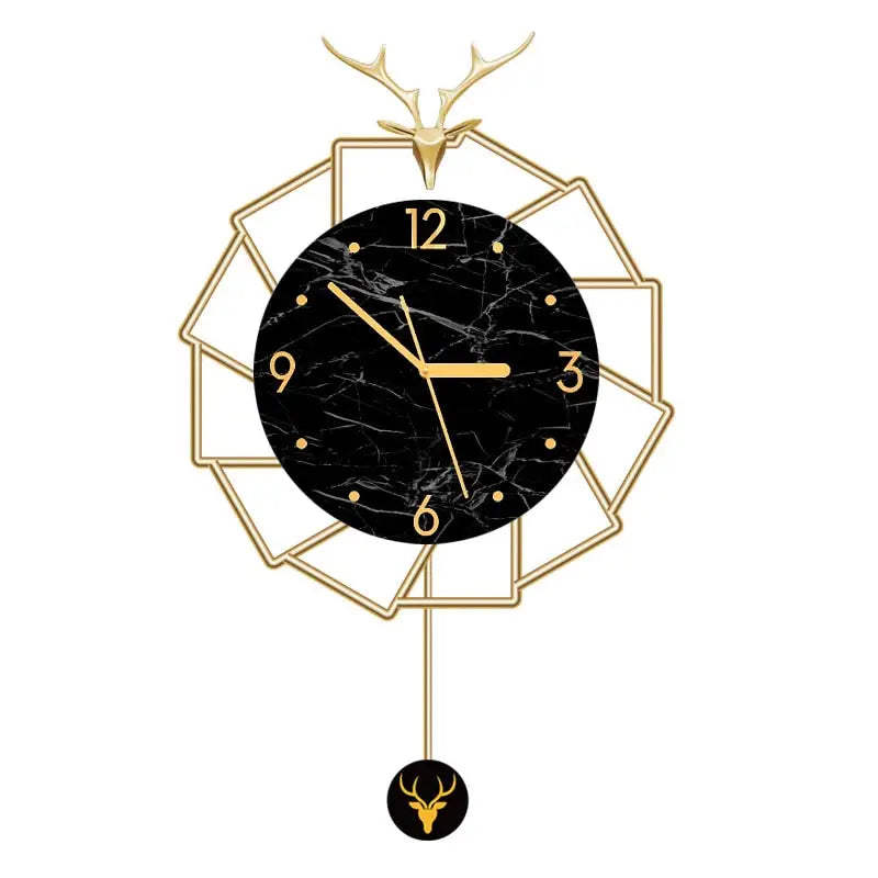 Grande Horloge Murale Noire — 54 ou 60 cm