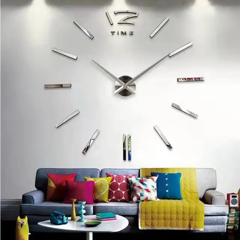 Grosse Horloge Murale Grise - horloge-industrielle