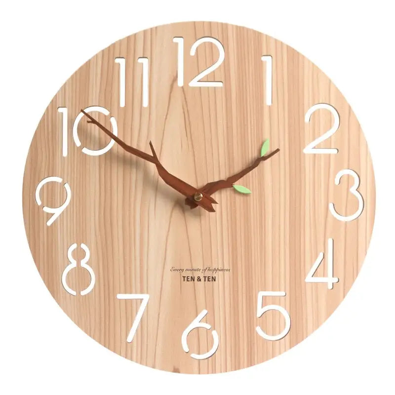 Horloge Bois Design 30 cm — 4 Variantes