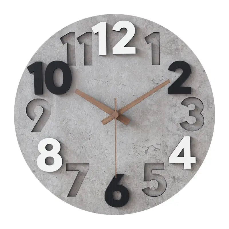 Horloge en Bois Murale 30 cm — Nombreux Styles