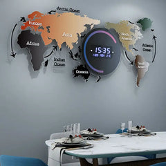 horloge carte du monde - horloge-industrielle