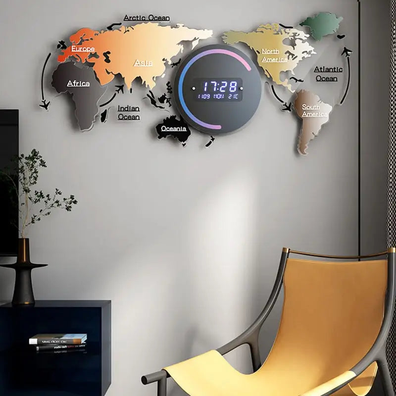 horloge carte du monde - horloge-industrielle
