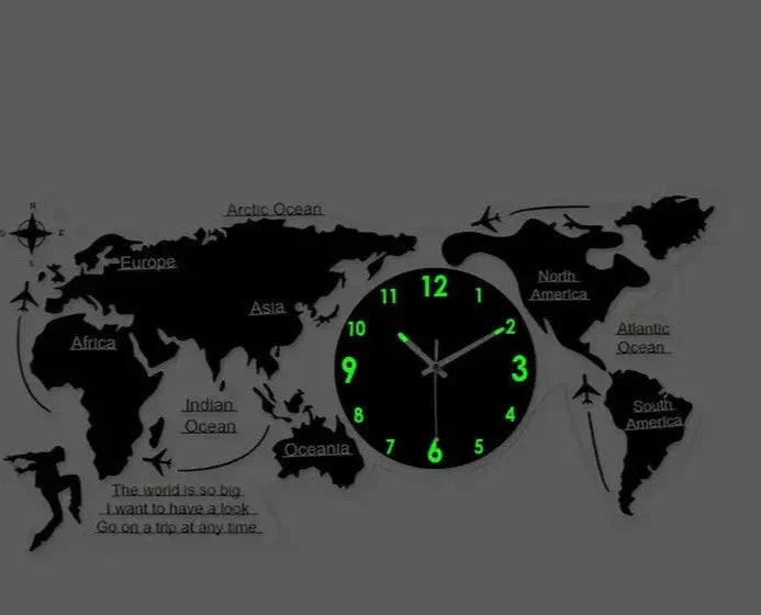 horloge carte du monde à LED - horloge-industrielle