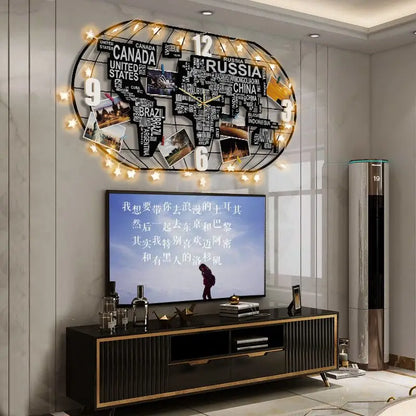 horloge carte du monde à LED - horloge-industrielle