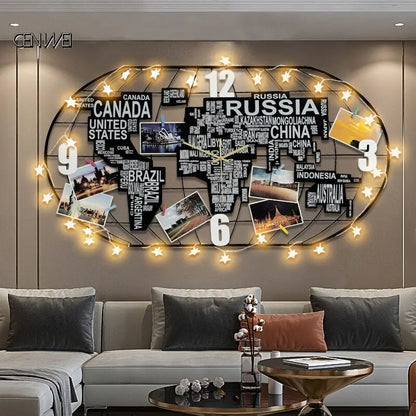 horloge carte du monde à LED - horloge-industrielle