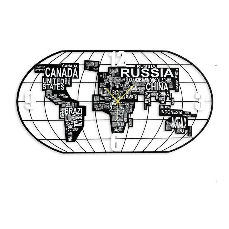 Horloge Carte du Monde à LED