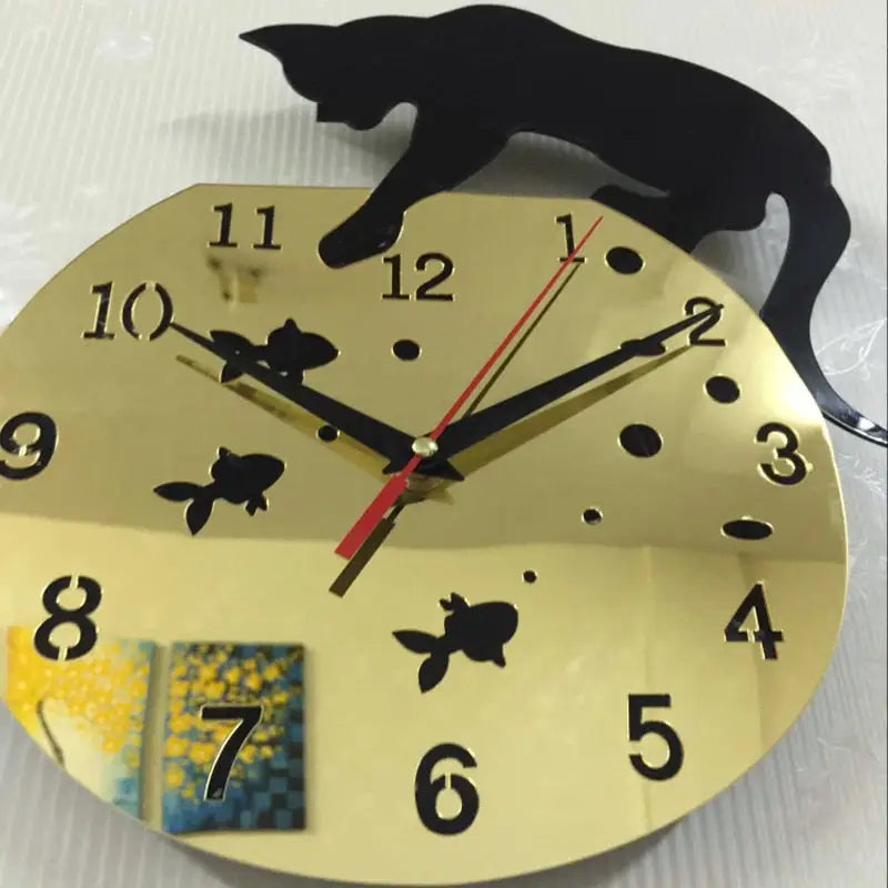 horloge chat noir - horloge-industrielle