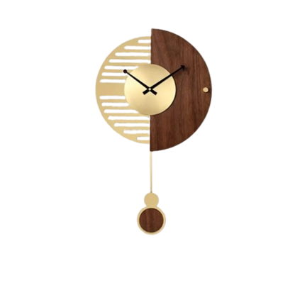 Horloge Design Or Et Bois