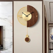 horloge design or et bois - horloge-industrielle