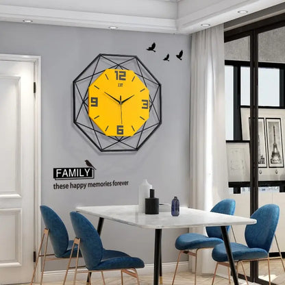 Horloge design jaune et noire - horloge-industrielle