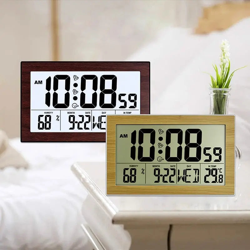 Horloge digitale LED calendrier thermomètre hygromètre -