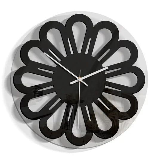 horloge fleur noire - horloge-industrielle