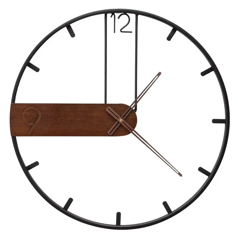 Horloge Industrielle Bois et Métal