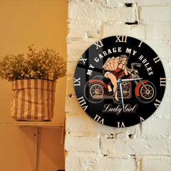 horloge pin up moto - horloge-industrielle