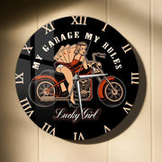 horloge pin up moto - horloge-industrielle